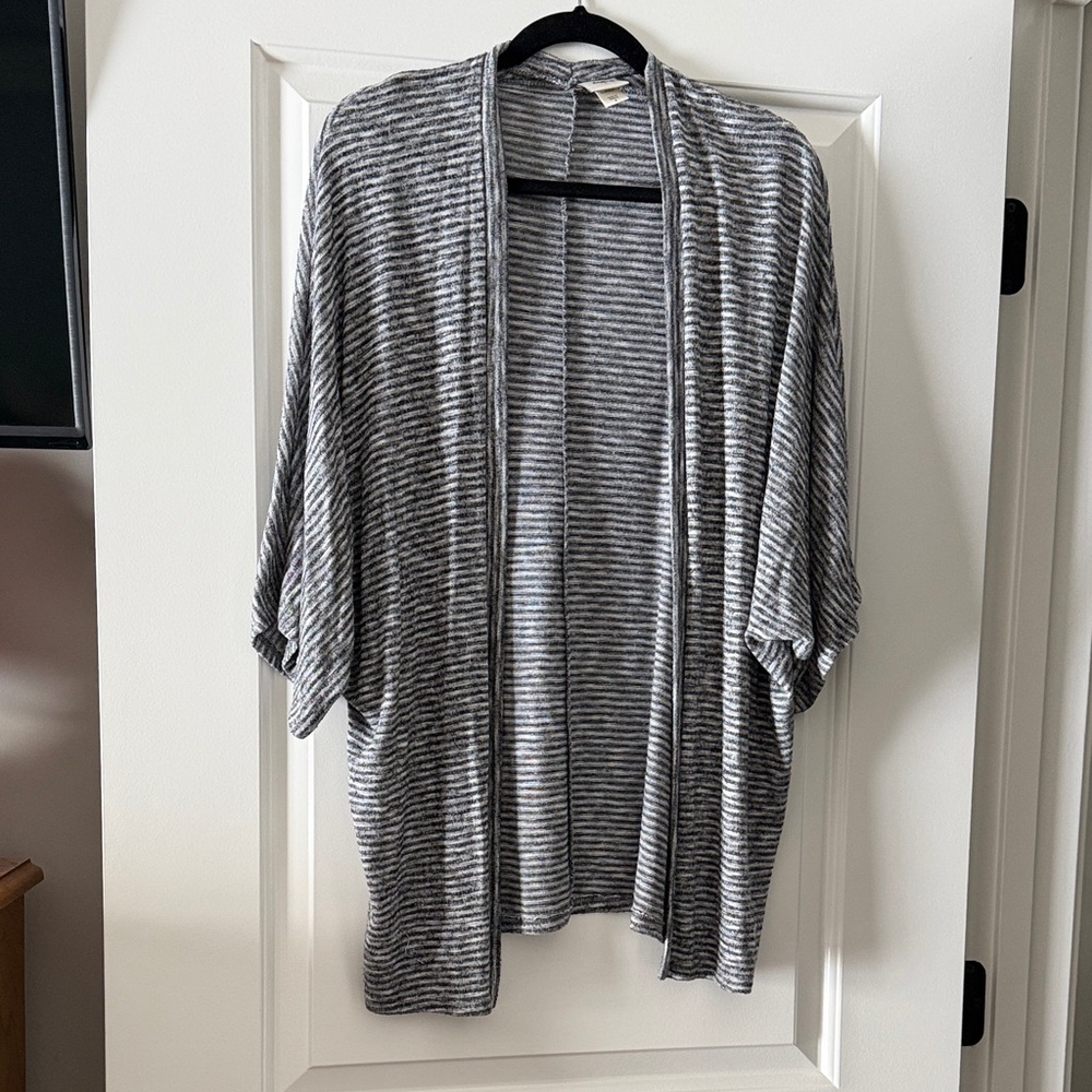 Daytrip Gray and White Striped Cardigan